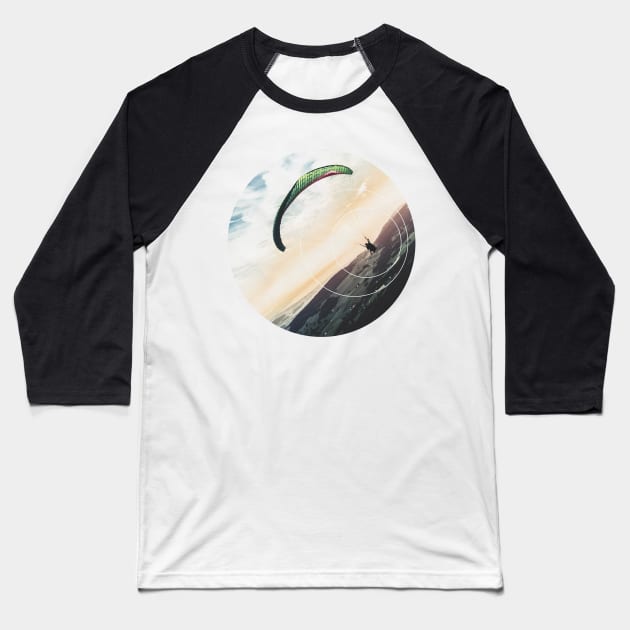 Parasailing Gravity Geometry Photography Baseball T-Shirt by deificusArt